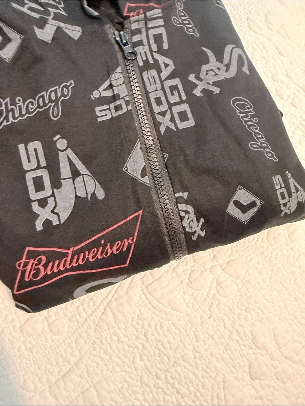 New Chicago White Sox Mens XL Black Onesie Pajamas Lounge MLB Baseball Pjs
